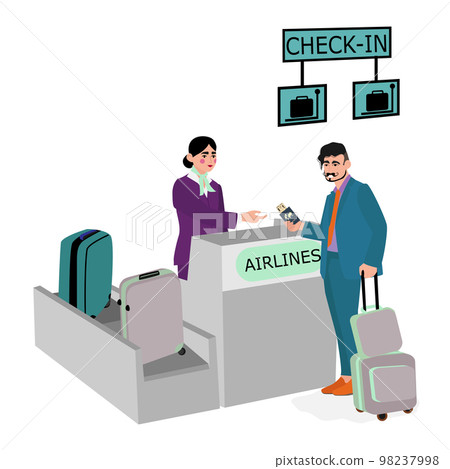 People in check-in areas of air terminal 98237998