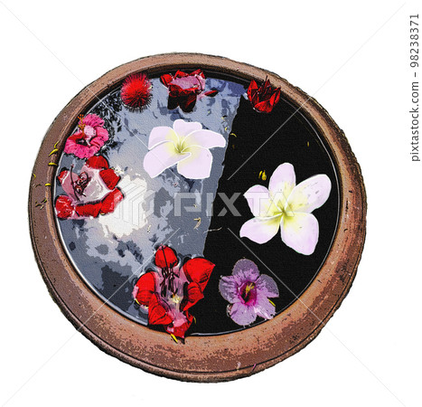 Tropical flowers in the water 98238371