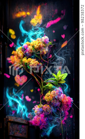 Abstract multicolored wonderful flowers. Lots of colored airy flowers, colored paints, rainbows and multicolored smoke. Colorful rainbow illusion. The concept of dreams and illusions. Abstract multicolored wonderful flowers. Lots of colored airy flowers, colored paints, rainbows and multicolored smoke. Colorful rainbow illusion. The concept of dreams and illusions. 98238372