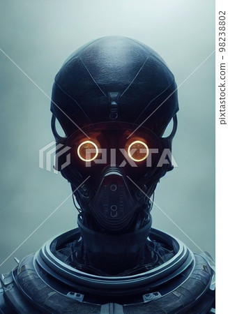 A creepy alien invader from an alien planet. The concept of an alien. 3D render 98238802