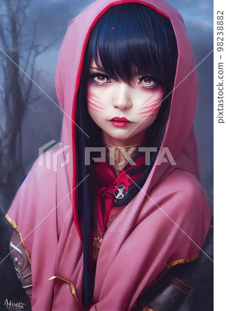 A fictional person, not based on a real person. Mystical beautiful fictional little female vampire with beautiful makeup. Gothic mystery girl. 3D rendering A fictional person, not based on a real person. Mystical beautiful fictional little female vampire with beautiful makeup. Gothic mystery girl. 3D rendering 98238882