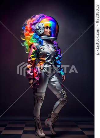 Portrait of an astronaut in a spacesuit. High-tech astronaut from the future. The concept of space travel. Generative AI Art 98239018