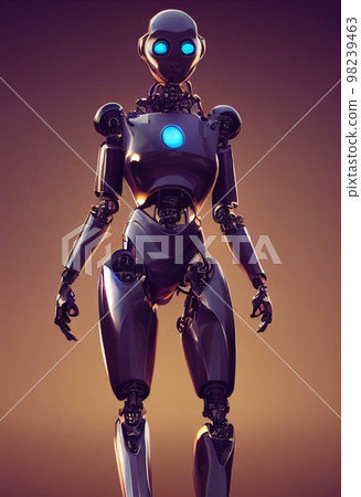 A fictional person, not based on a real person. Portrait of a futuristic robot. An artistic abstract cyberpunk fantasy. Concept of a modern robot. 3d rendering A fictional person, not based on a real person. Portrait of a futuristic robot. An artistic abstract cyberpunk fantasy. Concept of a modern robot. 3d rendering 98239463