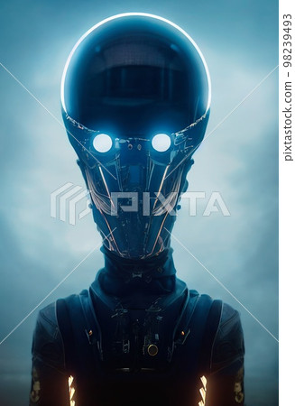A creepy alien invader from an alien planet. The concept of an alien. 3D render 98239493