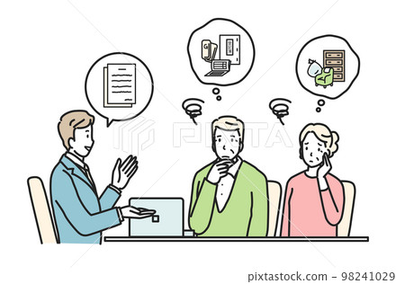 Anxious senior couple to consult about inheritance 98241029