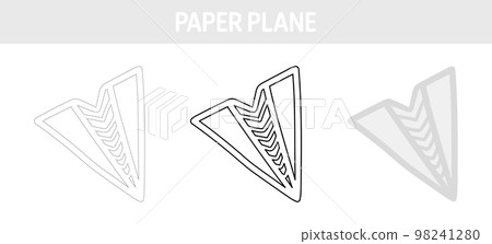 Paper plane tracing and coloring worksheet for kids 98241280