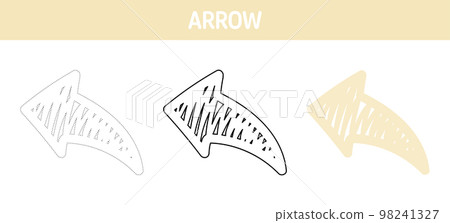 Arrow tracing and coloring worksheet for kids 98241327