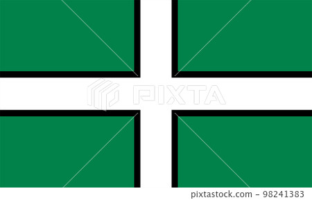 Flag of Devon or Devonshire Ceremonial county (England, United Kingdom of Great Britain and Northern Ireland, uk) St Petroc's Cross, 98241383