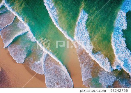 Spectacular drone photo of beach for refreshing and calmness concept. Spectacular drone photo of beach for refreshing and calmness concept. 98242766