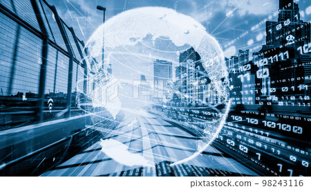 Smart transportation in tacit futuristic city with online traffic control system Smart transportation in tacit futuristic city with online traffic control system 98243116