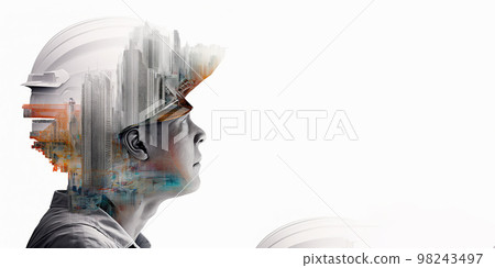 Building construction engineering project devotion with double exposure design Building construction engineering project devotion with double exposure design 98243497