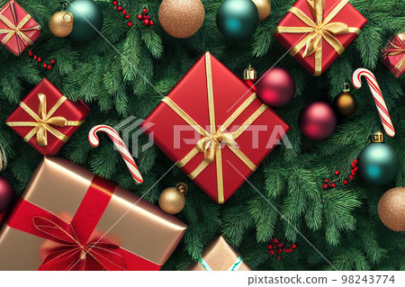 Many gift boxes for merry christmas and new year 2023 spectacular celebration Many gift boxes for merry christmas and new year 2023 spectacular celebration 98243774