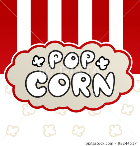 Popcorn logo. Lettering, text. Vector illustration 98244517