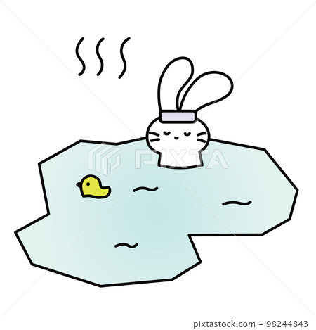 A simple illustration of a rabbit entering a hot spring A simple illustration of a rabbit entering a hot spring 98244843