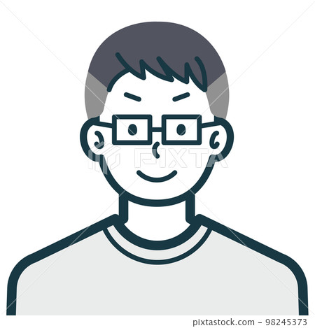 Bust shot of plain clothes man with sharp face 3 Bust shot of plain clothes man with sharp face 3 98245373