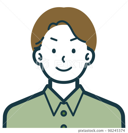 Bust shot of plain clothes man with sharp face 4 Bust shot of plain clothes man with sharp face 4 98245374