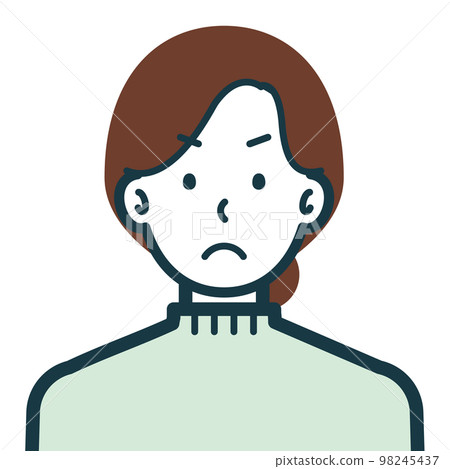 Bust shot of plain clothes woman on the top of the Buddha 4 98245437