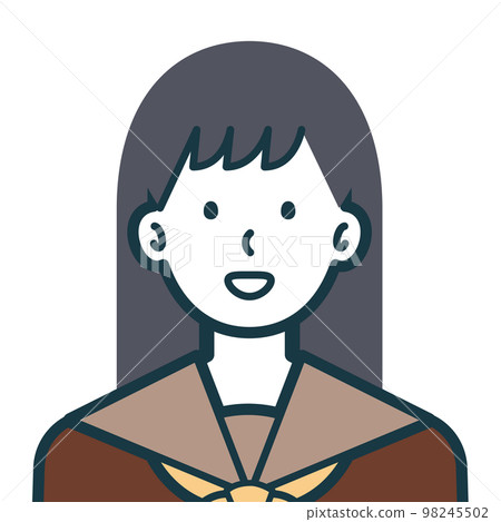 一個微笑的女高中生的半身像 1 一個微笑的女高中生的半身像 1 98245502