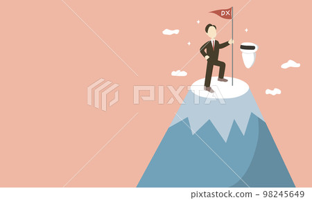 Illustration of a businessman who realized DX conversion 98245649