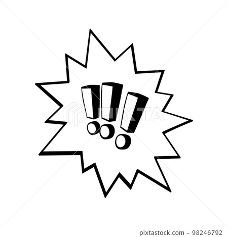 Comic book style symbol and exclamation marks. 98246792