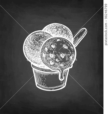 Chocolate ice cream with cookies. Chocolate ice cream with cookies. 98246799