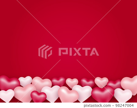 Heart balloon three-dimensional valentine background 98247004