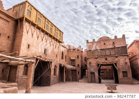 Abandoned stone building in the middle of the desert in Morocco Abandoned stone building in the middle of the desert in Morocco 98247787