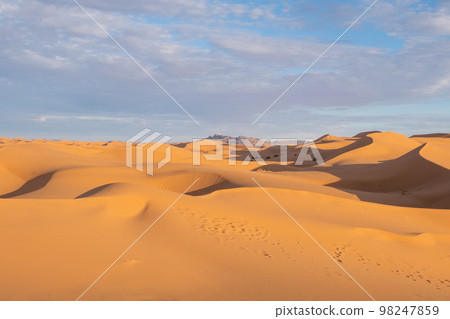 Beautiful sand dunes in the Sahara desert. Beautiful sand dunes in the Sahara desert. 98247859