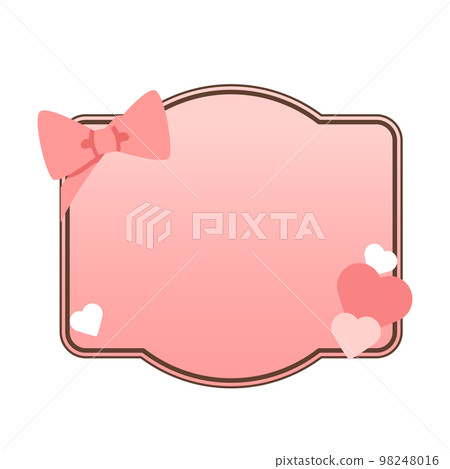 pink heart and ribbon frame 98248016