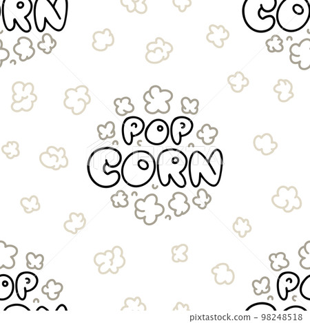 Doodle seamless pattern with popcorn in logo. 98248518