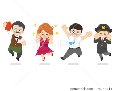 Working people, cafe master, hostess club, businessman, driver, station staff 98248713