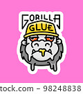 Gorilla Glue Cannabis Strain Sign Marijuana Package Sticker or T-shirt Design in Cartoon Graffiti 98248838