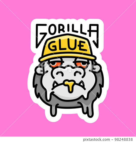 Gorilla Glue Cannabis Strain Sign Marijuana Package Sticker or T-shirt Design in Cartoon Graffiti Gorilla Glue Cannabis Strain Sign Marijuana Package Sticker or T-shirt Design in Cartoon Graffiti 98248838