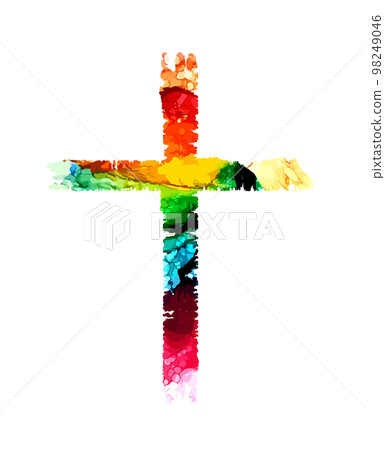 Vector color cross grunge style. Blob cross. Happy easter. Vector illustration 98249046
