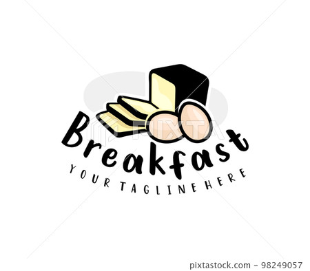 Breakfast, bread, eggs, meal and food, logo design. Catering, canteen, restaurant and eatery, vector design and illustration 98249057