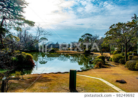 Umi Jigoku clear sky view and lake Umi Jigoku clear sky view and lake 98249692