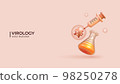 Realistic 3d Design of Scientist studies Viruses and Bacteria. Vector illustration 98250278