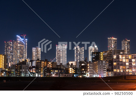 "Kanagawa Prefecture" Night view of Musashi Kosugi Tower Mansion / Residential area of Kawasaki City "Kanagawa Prefecture" Night view of Musashi Kosugi Tower Mansion / Residential area of Kawasaki City 98250500
