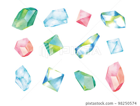Gem illustration with watercolor touch 98250574