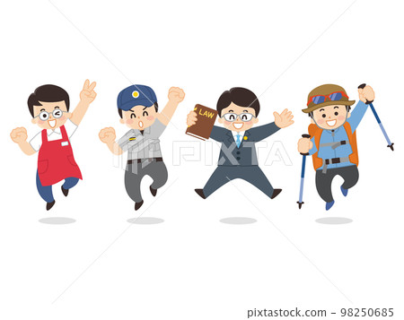 Working people Supermarket clerk Rescue worker Lawyer Climber Salesperson Climbing guide Working people Supermarket clerk Rescue worker Lawyer Climber Salesperson Climbing guide 98250685