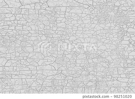 Background image with fine and complex cracks on the surface of a white-gray resin panel 98251020