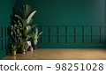 Empty classic art deco interior room with plants 3d illustration 98251028