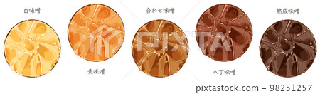 Hand-drawn watercolor illustration of miso on a small plate 98251257