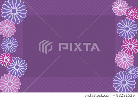菊花的背景圖像和格子圖案插圖矢量複製空間 菊花的背景圖像和格子圖案插圖矢量複製空間 98251529