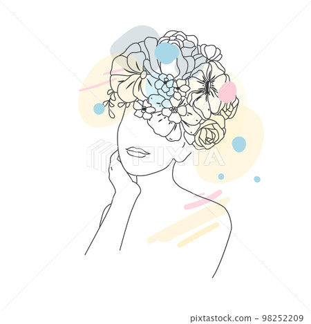 Foce Woman Art Flower Images. Foce Woman Art Flower Images. 98252209