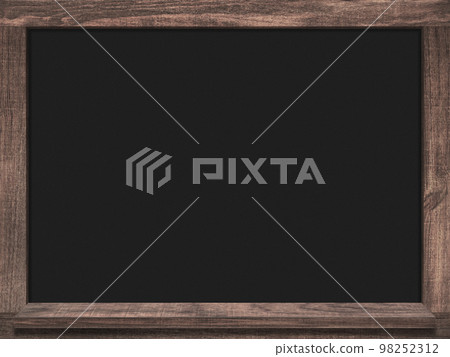 Black chalkboard with powder pan, dark oak frame 98252312
