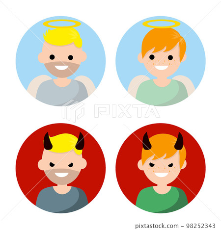 Angel and devil. Avatars for social networks. 98252343
