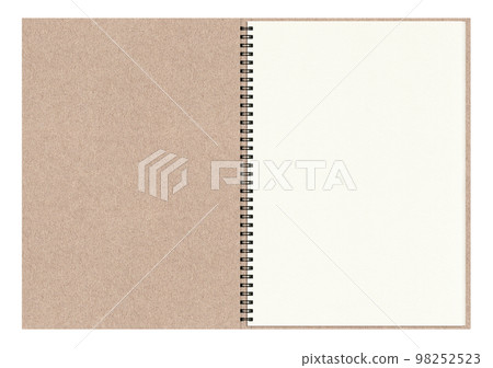 Double-page spread sketchbook cover and one page, clipping material without shadows Double-page spread sketchbook cover and one page, clipping material without shadows 98252523