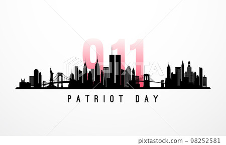 Vector banner New York skyline and 911 number for Patriot Day. Vector banner New York skyline and 911 number for Patriot Day. 98252581
