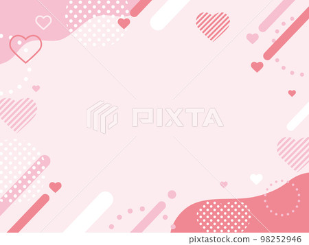 Pink heart Valentine pop frame background 98252946